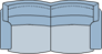 Piktogramm Dacapo 2,5-Sitzer, 2 Armlehnen