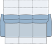 Piktogramm Fox 3-Sitzer mit Funktion, 2 Armlehnen