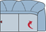 Piktogramm Galina 2-Sitzer mit Bettkasten, 1 Armlehne R