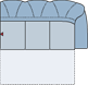 Piktogramm Galina 3-Sitzer mit Bettfunktion, 1 Armlehne R